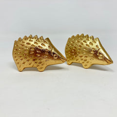 Bright Gold Hedgehog Knob Antique Gold Vintage Gold Woodland Iron Drawer Pull Door Pull Animal Knob