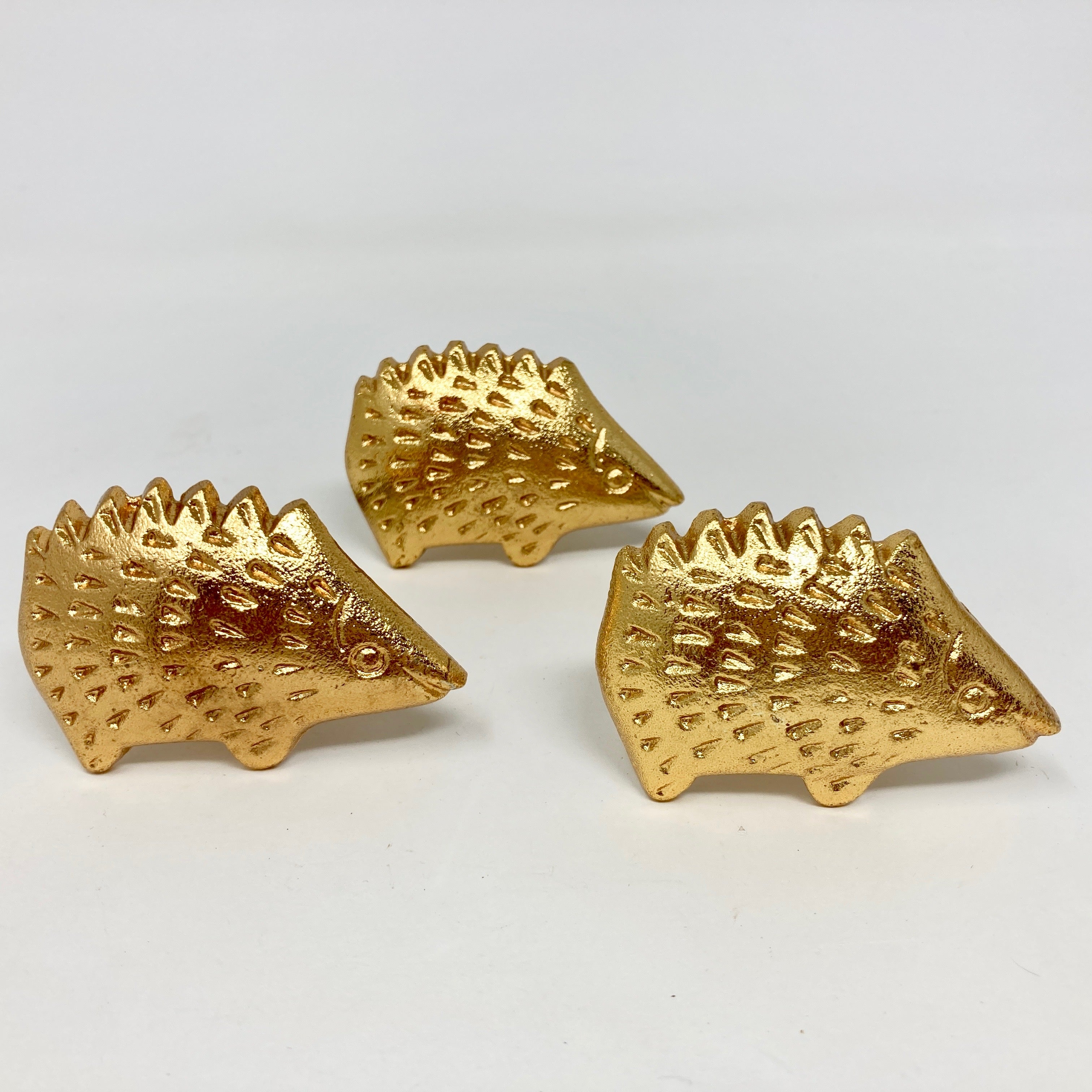 Bright Gold Hedgehog Knob Antique Gold Vintage Gold Woodland Iron Drawer Pull Door Pull Animal Knob