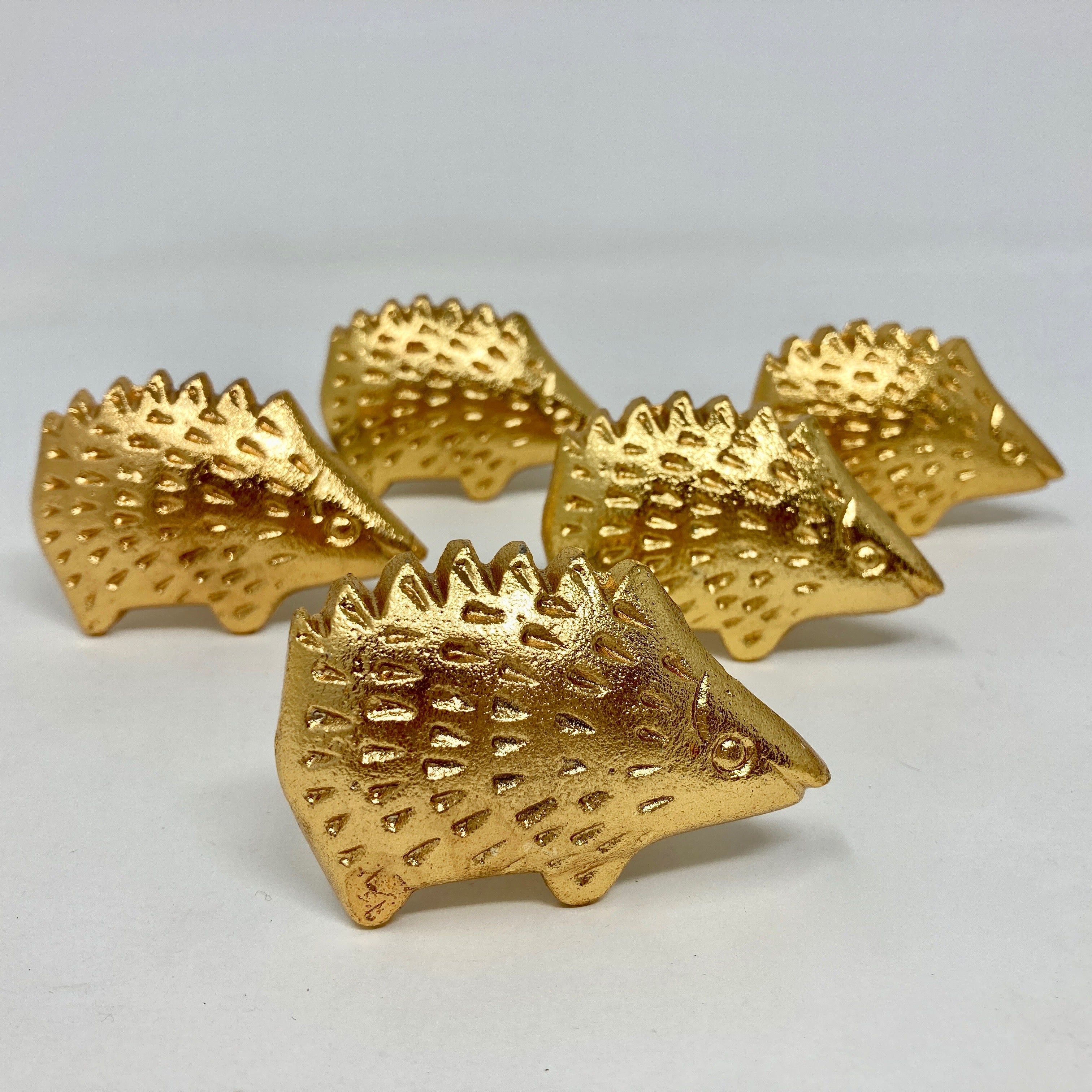 Bright Gold Hedgehog Knob Antique Gold Vintage Gold Woodland Iron Drawer Pull Door Pull Animal Knob