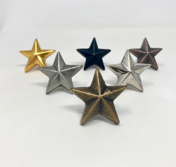 Star Knob in Iron Metal in Gold, Silver, Black, Antique Pewter, Antique Copper or Antique Brass. Drawer Pull decor drawer pull