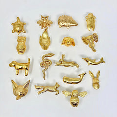 Bright Gold Animal Drawer Knobs - Dresser Cabinet Chest of Drawers