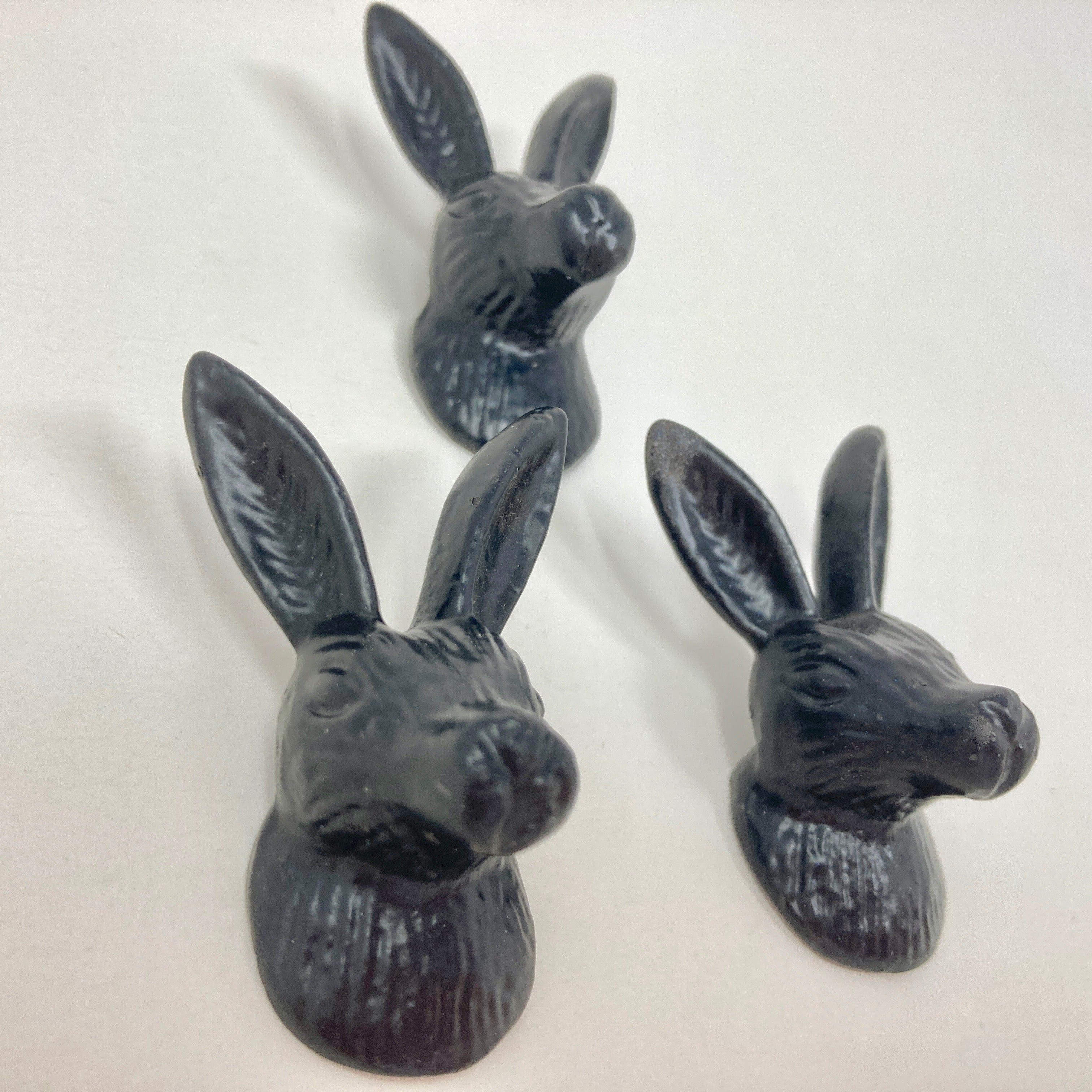 Black Hare Rabbit Drawer Door Pull Knob Animal Handle Kitchen Cupboard Home