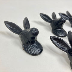 Black Hare Rabbit Drawer Door Pull Knob Animal Handle Kitchen Cupboard Home