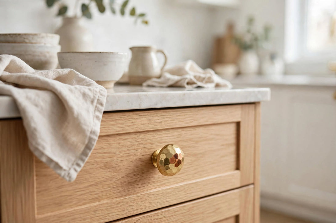 Hammered Brass Knob