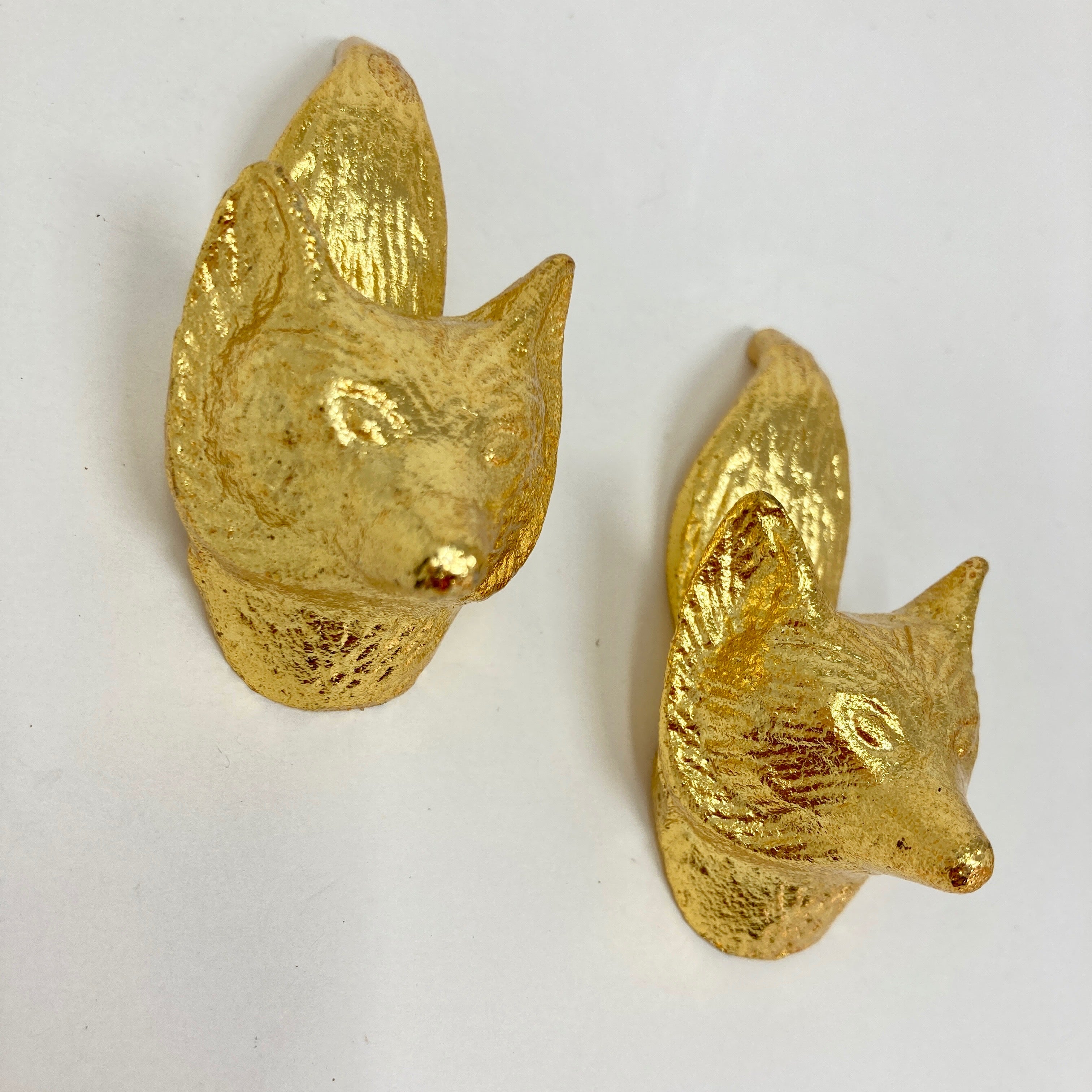 Bright Gold Mr Fox Knob Woodland Iron Drawer Pull Door Pull Animal Knob