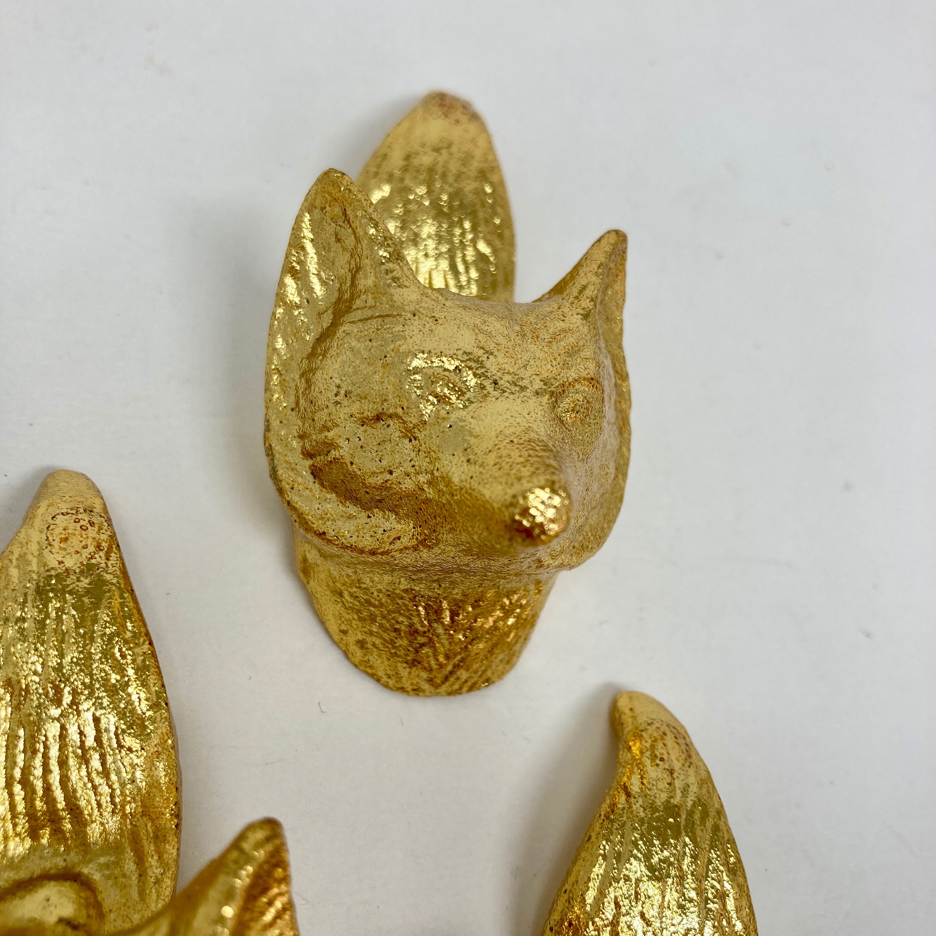 Bright Gold Mr Fox Knob Woodland Iron Drawer Pull Door Pull Animal Knob