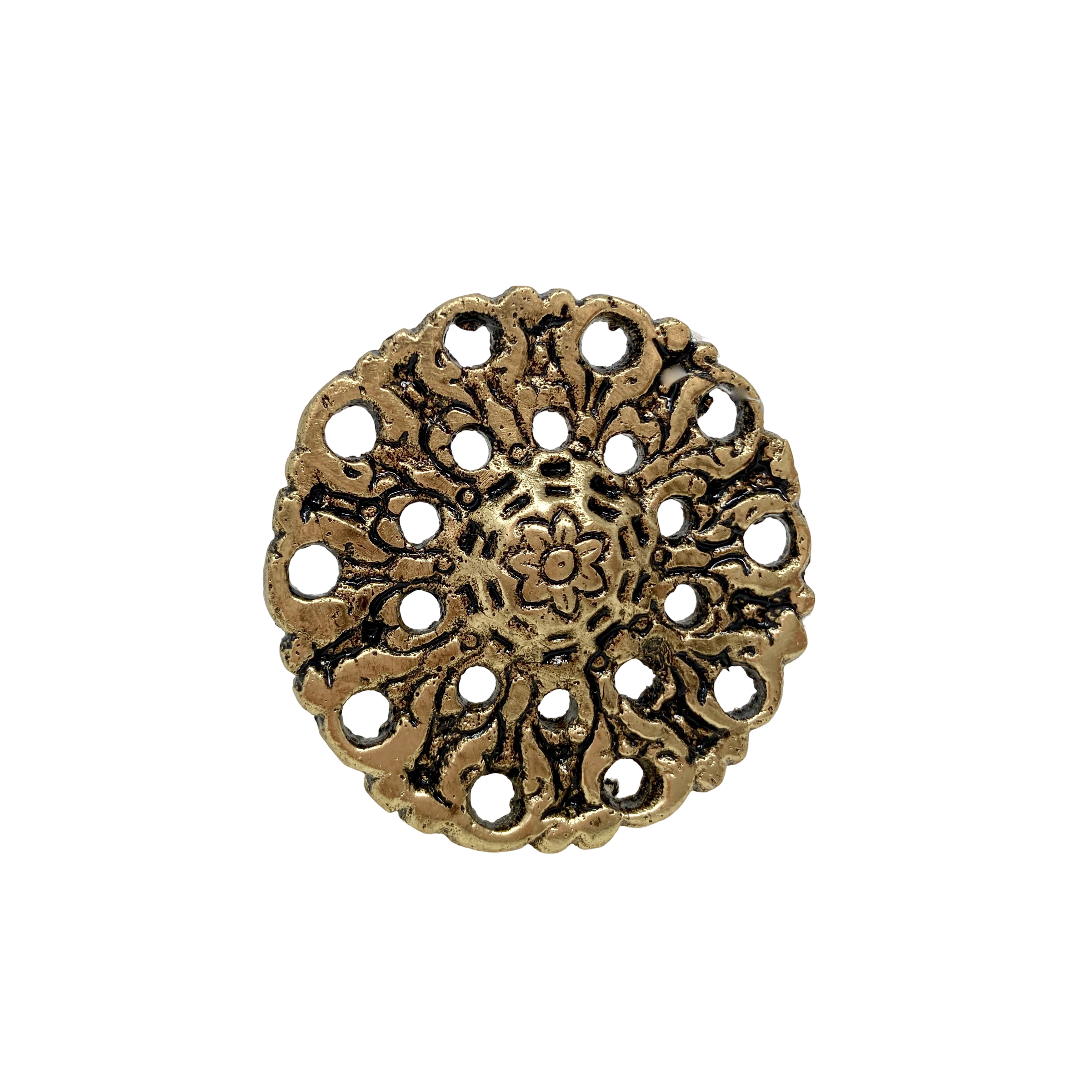 Old Gold Filigree Metal Knob