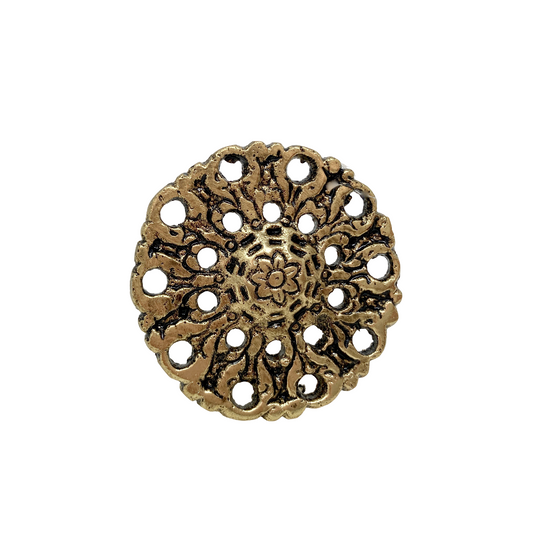 Old Gold Filigree Metal Knob