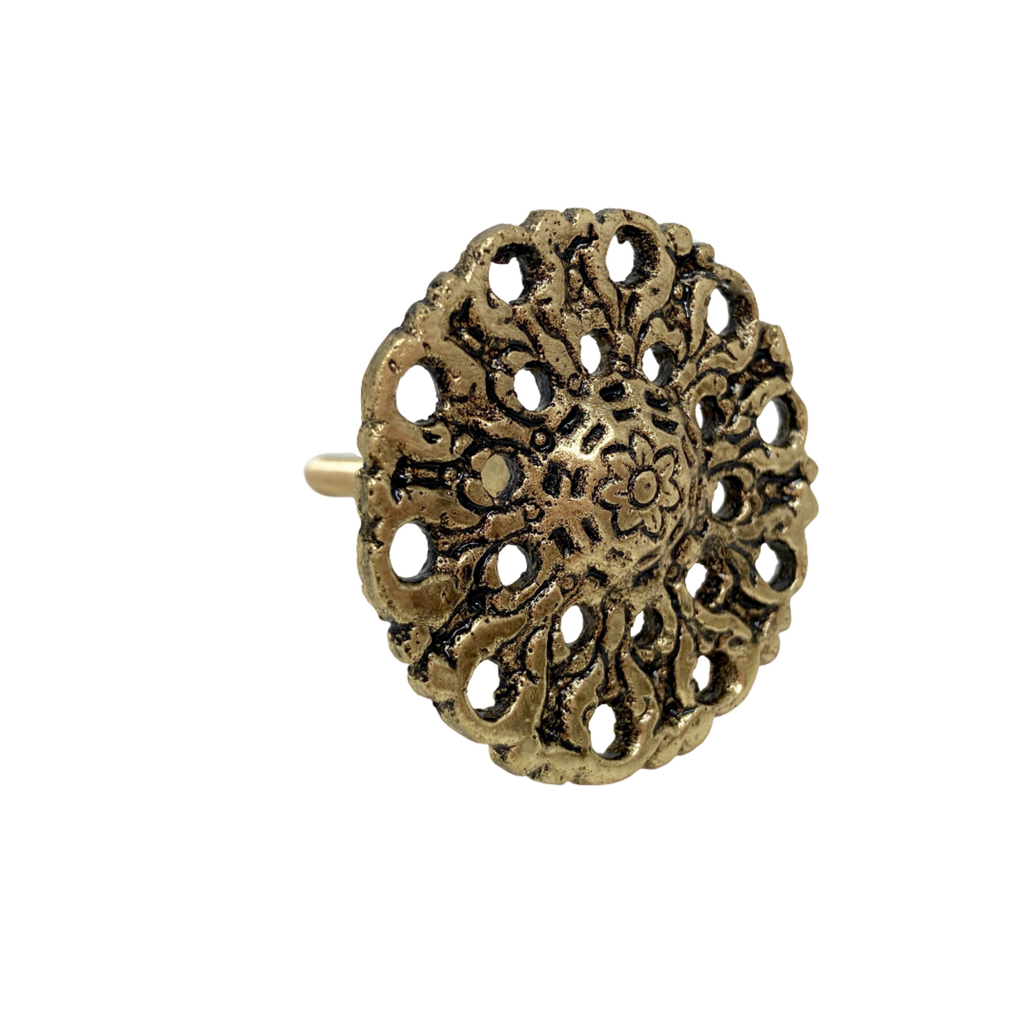 Old Gold Filigree Metal Knob