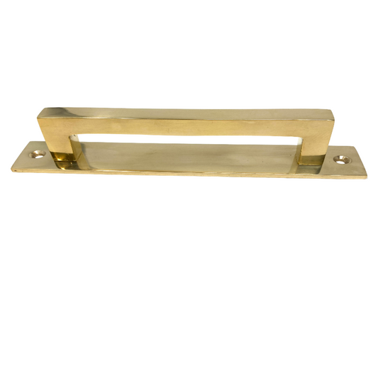 Unlacquered Brass 140mm Square Backplate Handle