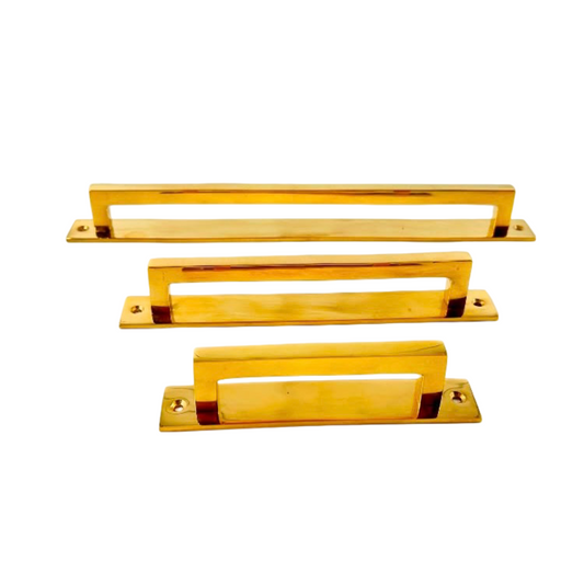 Unlacquered Brass Square Backplate Handle