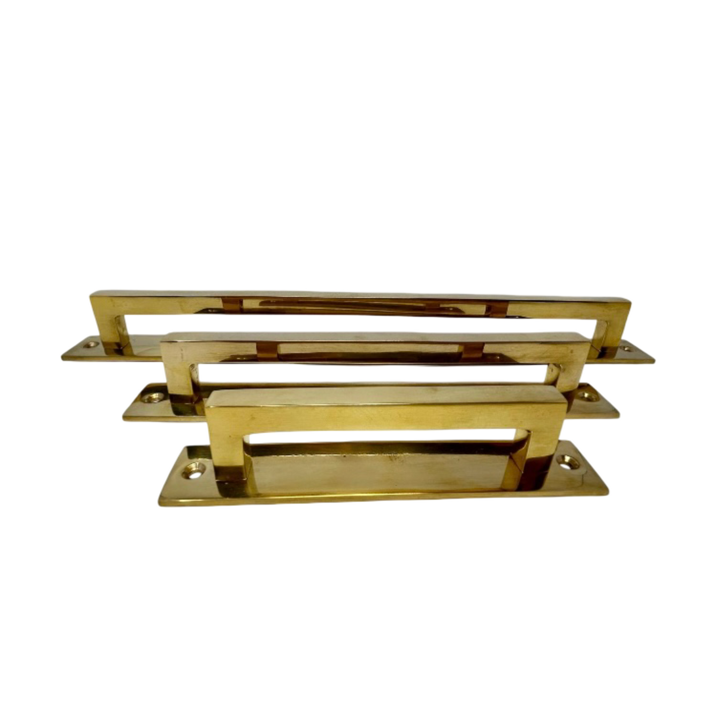 Unlacquered Brass Square Backplate Handle