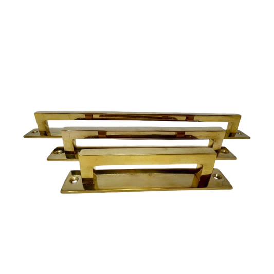 Unlacquered Brass Square Backplate Handle