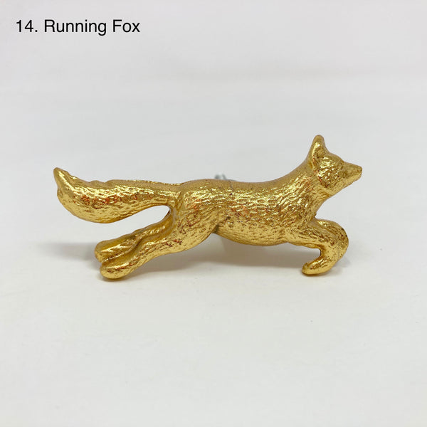 Bright Gold Animal Drawer Knobs - Dresser Cabinet Chest of Drawers