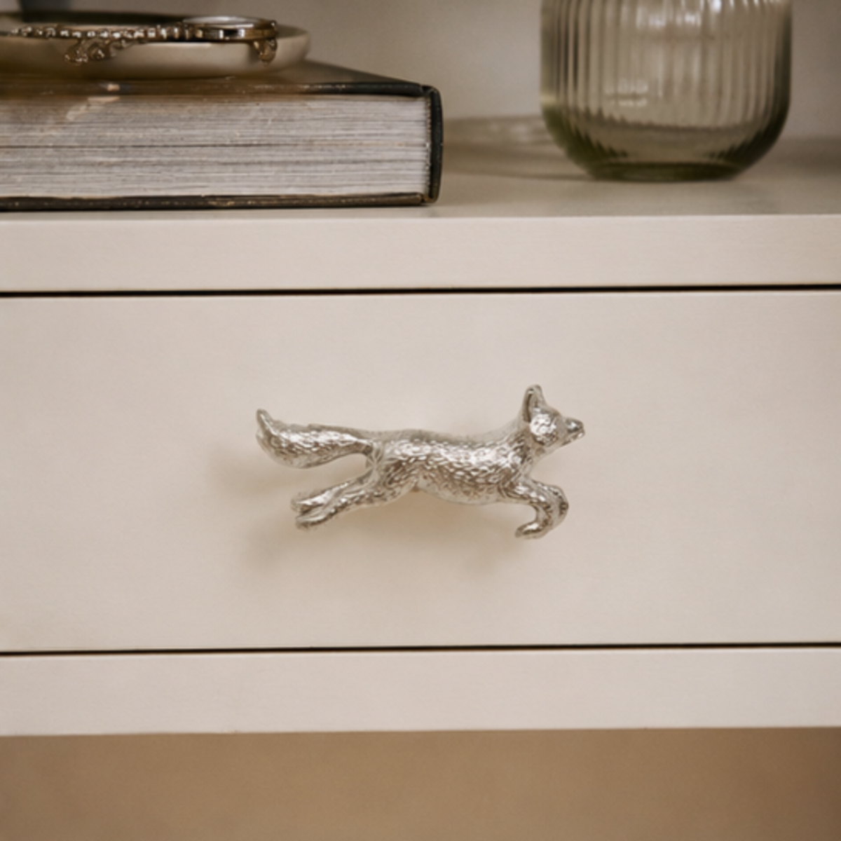 Running Fox Vintage Animal Knob