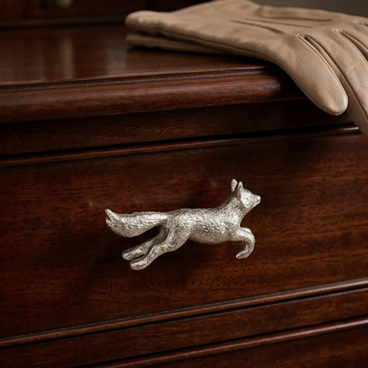 Running Fox Vintage Animal Knob