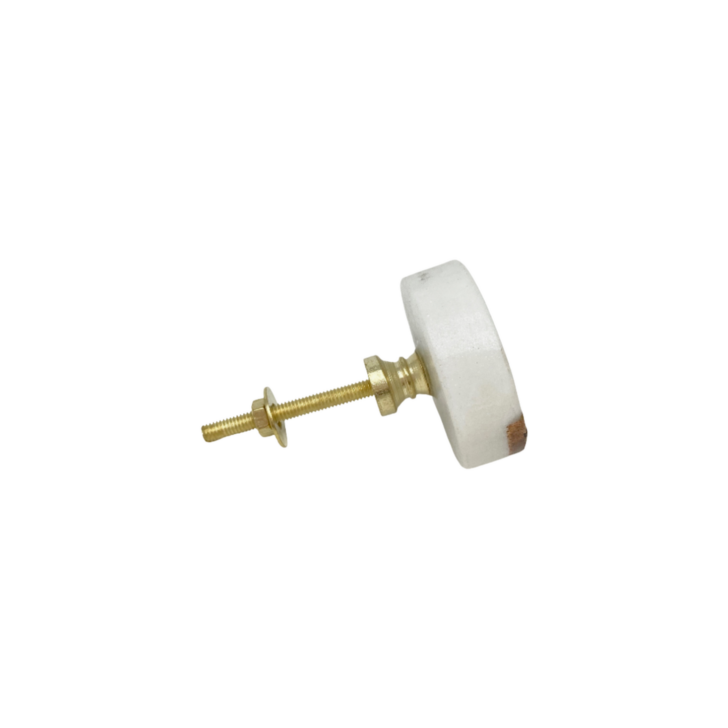Marble & Wood Knob with Brass Strips