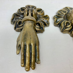 Victorian Style Pair (x 2) Vintage Hands Iron Drawer Pulls. French Chic, Cabinet Door Handle, Door Knob