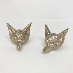 Silver Fox Head Woodland Knob Drawer Pull Door Pull