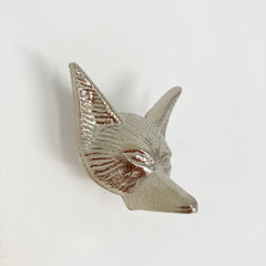 Silver Fox Head Woodland Knob Drawer Pull Door Pull