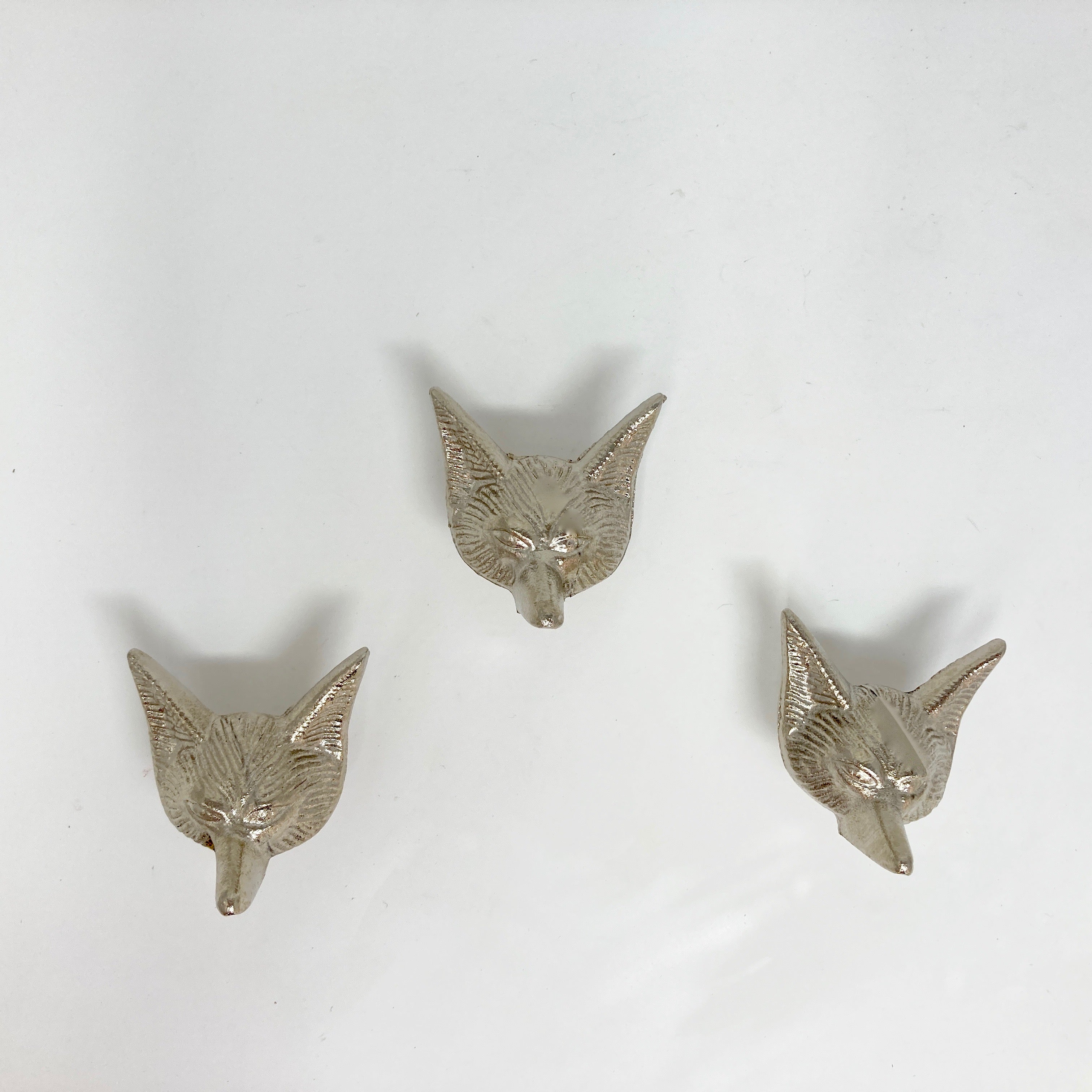 Silver Fox Head Woodland Knob Drawer Pull Door Pull