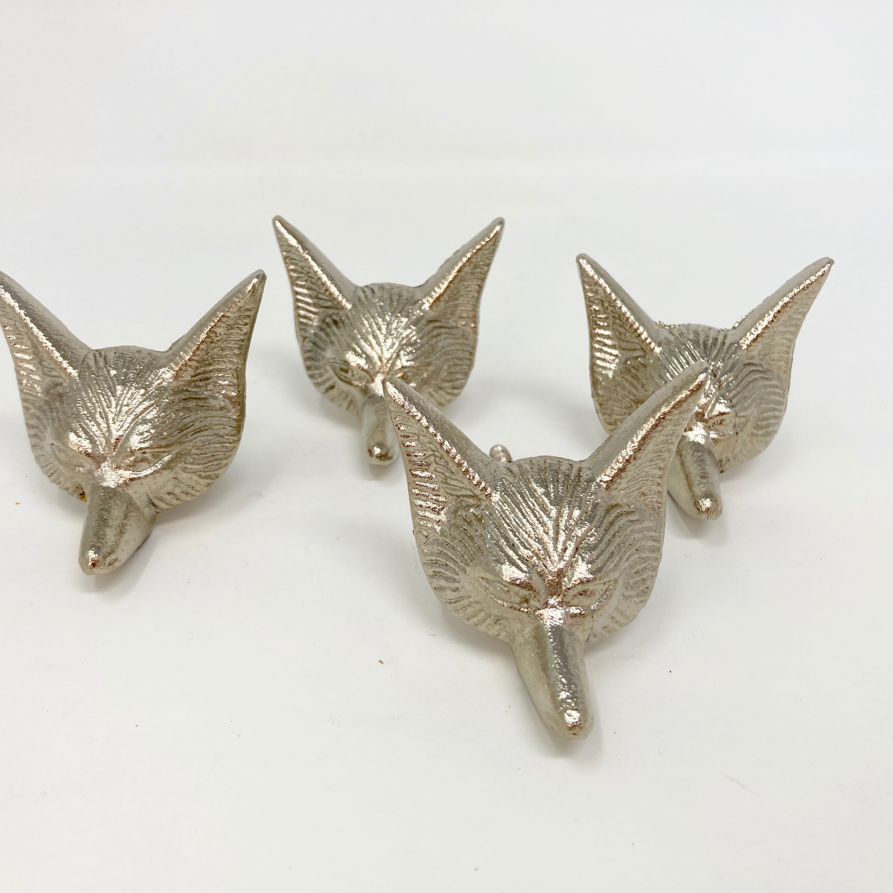 Silver Fox Head Woodland Knob Drawer Pull Door Pull