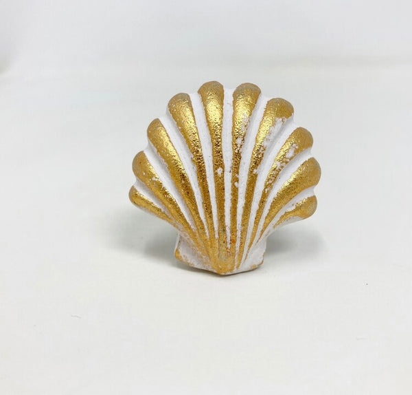 Art Deco Style Washed Gold Shell Clam Knob Handle Kitchen Cupboard Home Bathroom Hallway Seaside Nautical