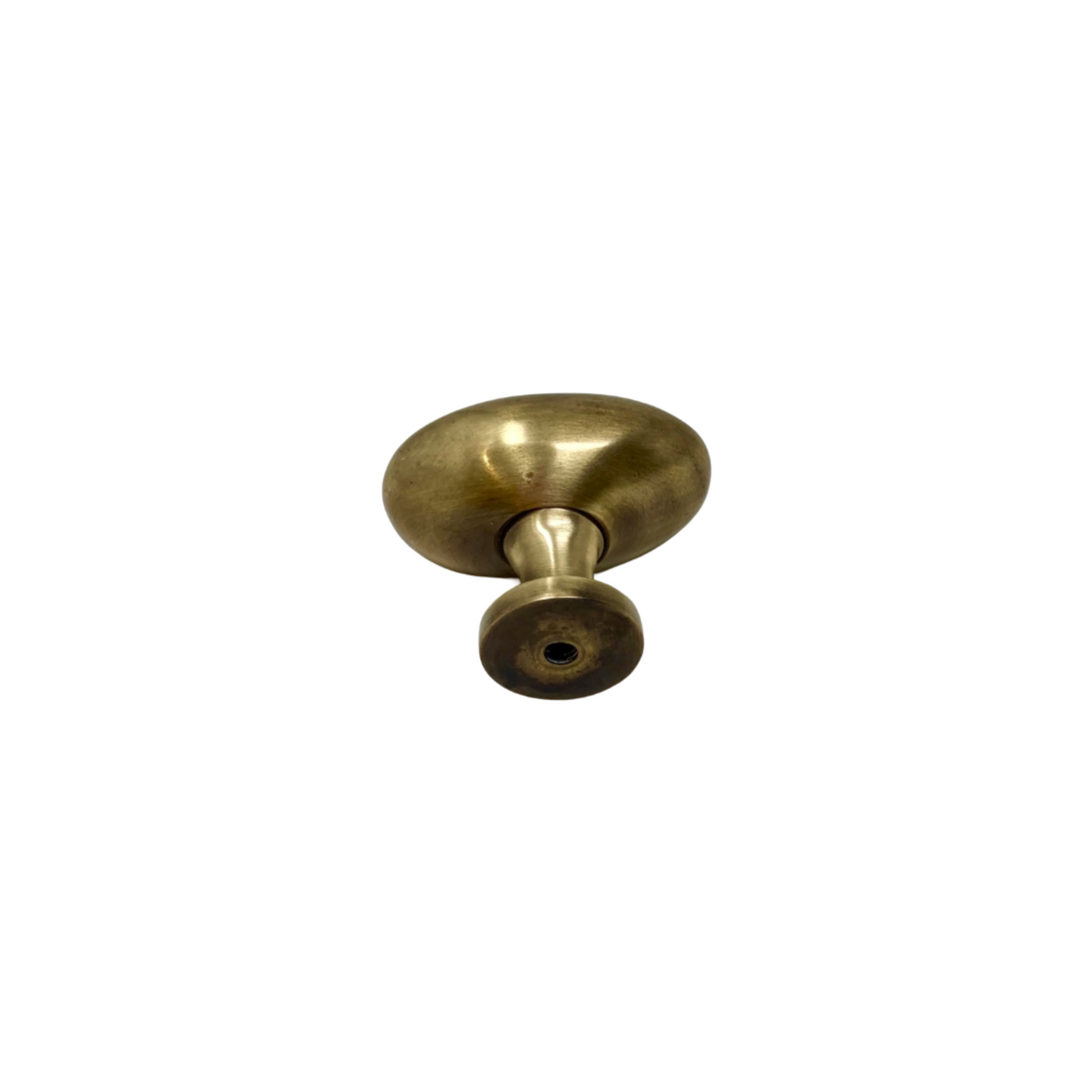 Unlacquered Brass Oval Knob