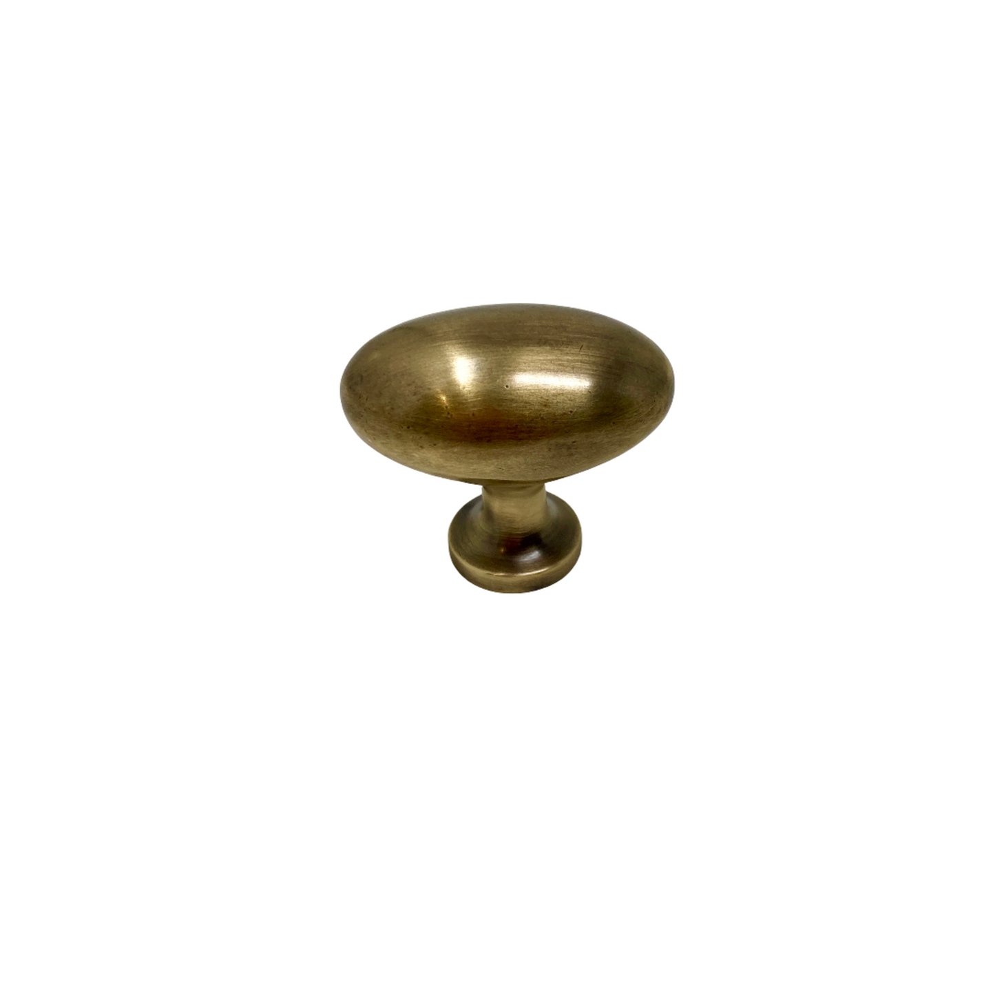 Unlacquered Brass Oval Knob