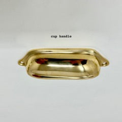 Polished Brass UNLACQUERED Small Cup Handle