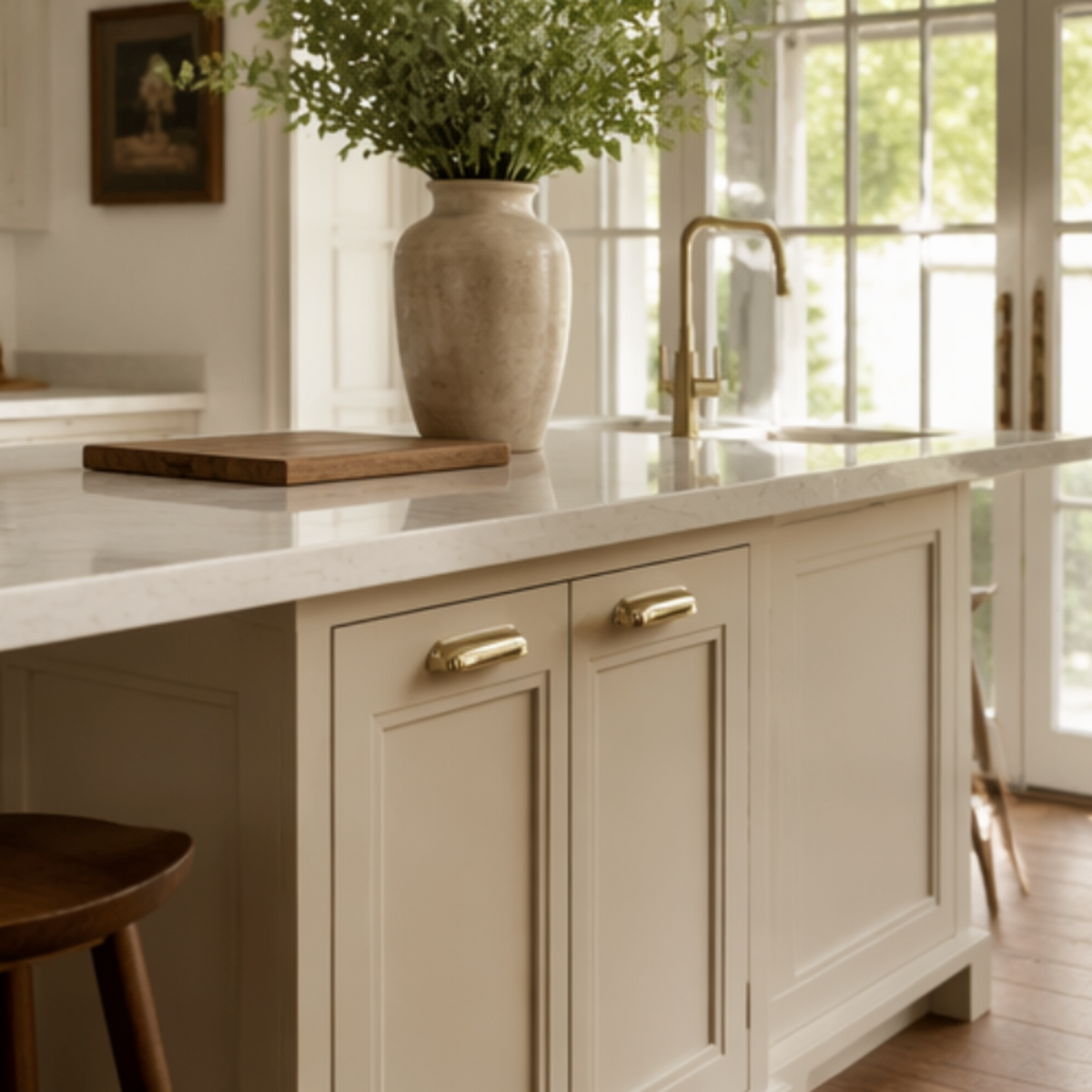 Lacquered Brass Large Cup Handle