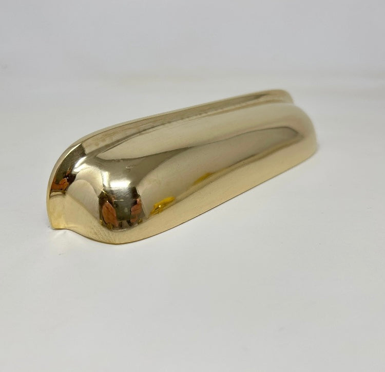 UNLACQUERED Large Cup Handles | Drawer Pulls | 150mm | 6" | Polished Brass | Kitchen | Replacement | Wardrobe | Chest | Antique Brass