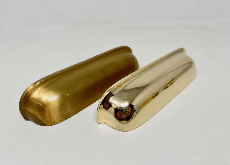 UNLACQUERED Large Cup Handles | Drawer Pulls | 150mm | 6" | Polished Brass | Kitchen | Replacement | Wardrobe | Chest | Antique Brass