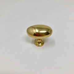 Polished Brass UNLACQUERED Oval Knob