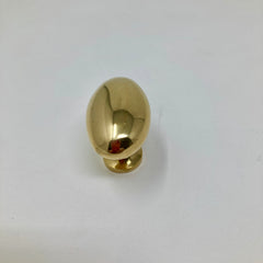 Polished Brass UNLACQUERED Oval Knob
