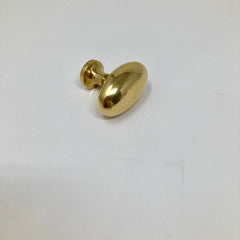 Polished Brass UNLACQUERED Oval Knob