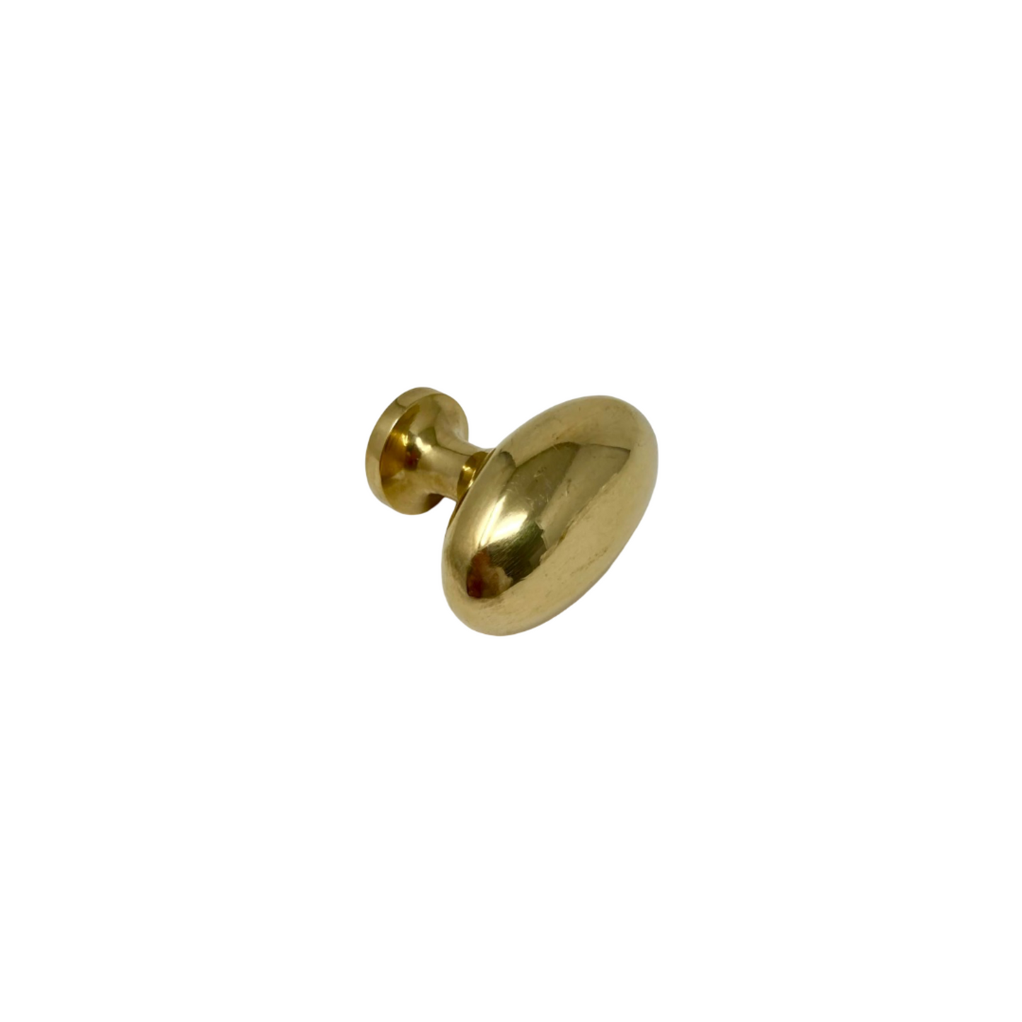 Unlacquered Brass Oval Knob