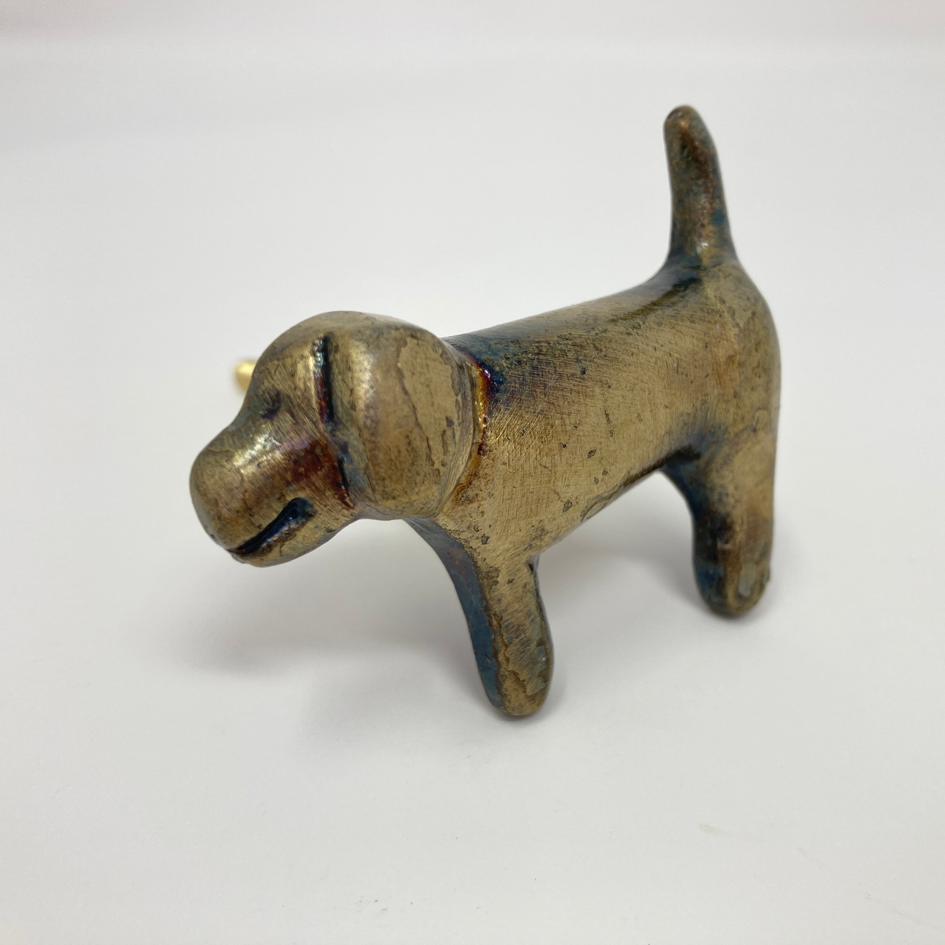 Antique Bronze Metal Dog Shaped Knob. Unique, Playful Design for Cabinets, Drawers, & Furniture with a Vintage, Animal-Inspired Touch