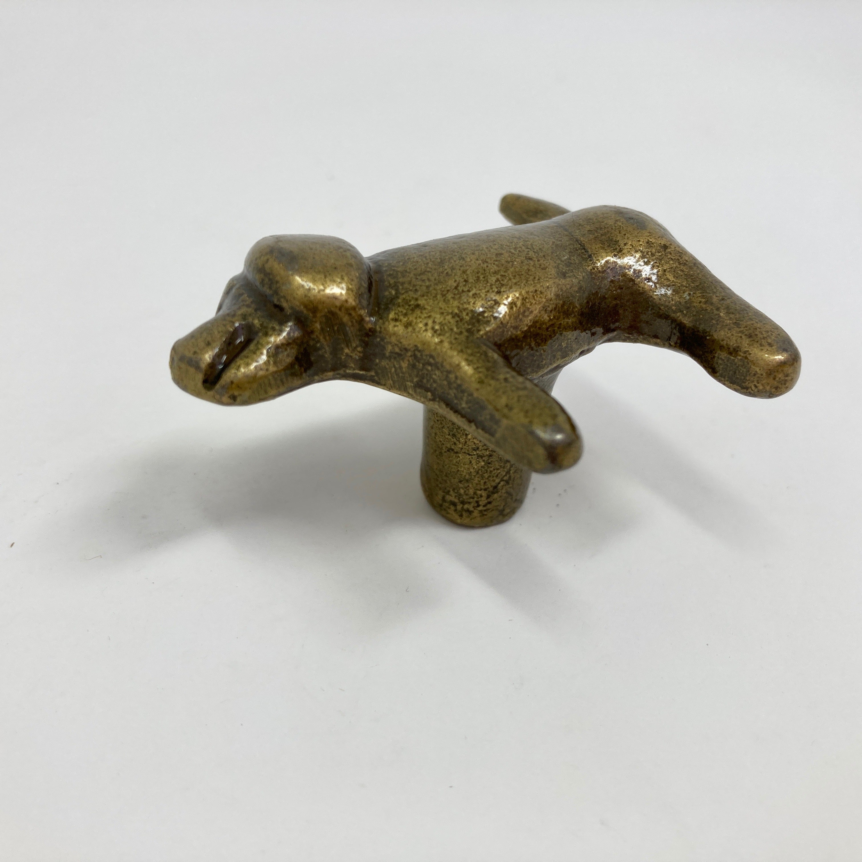 Antique Bronze Metal Dog Shaped Knob. Unique, Playful Design for Cabinets, Drawers, & Furniture with a Vintage, Animal-Inspired Touch