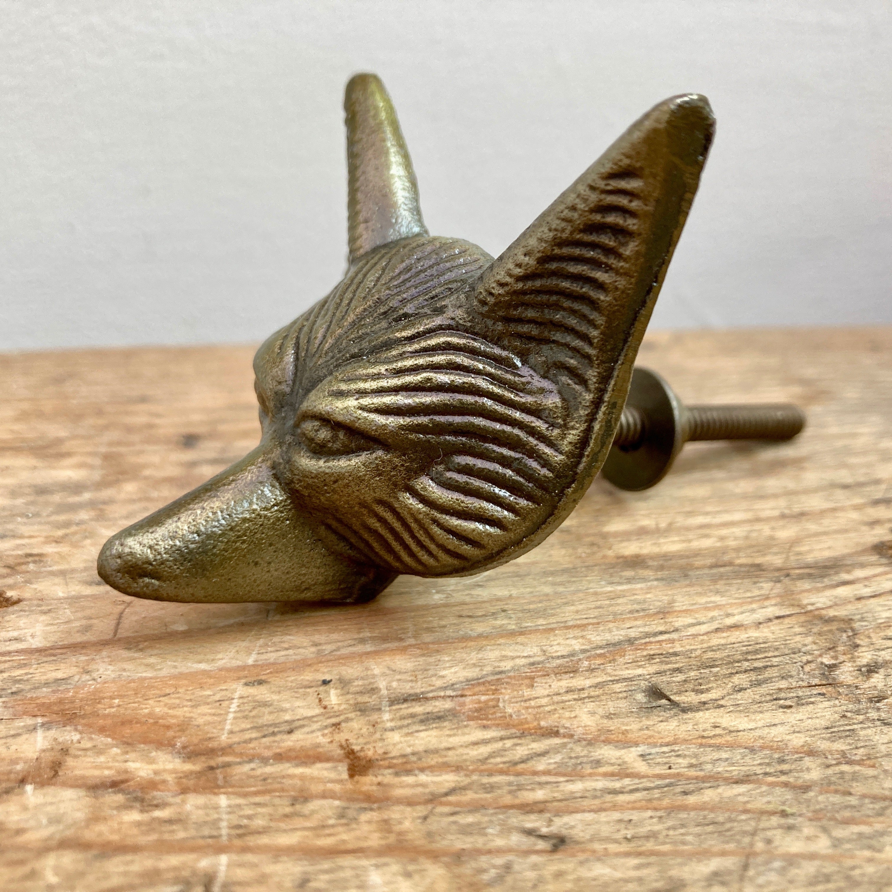 Antique Bronze Fox Head Knob