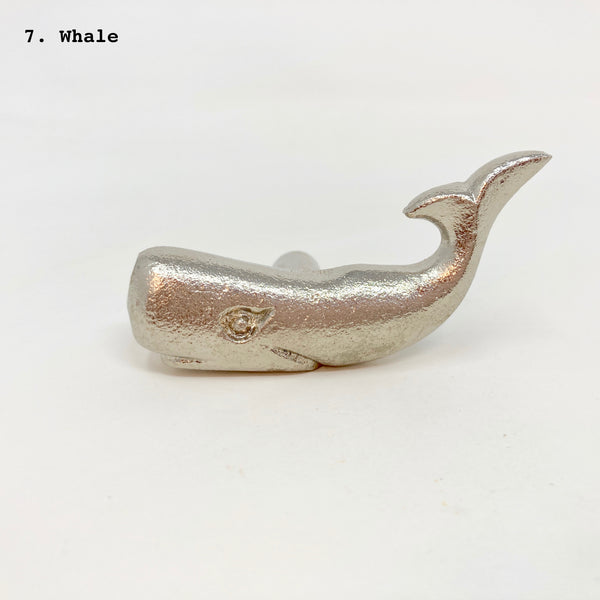 Silver Sealife Marine Nautical Drawer Knobs - Bathroom, Cupboards, Dresser, Cabinet, Chest of Drawers