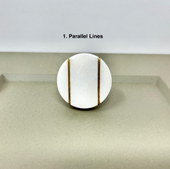 Round Stone and Brass Drawer Knob