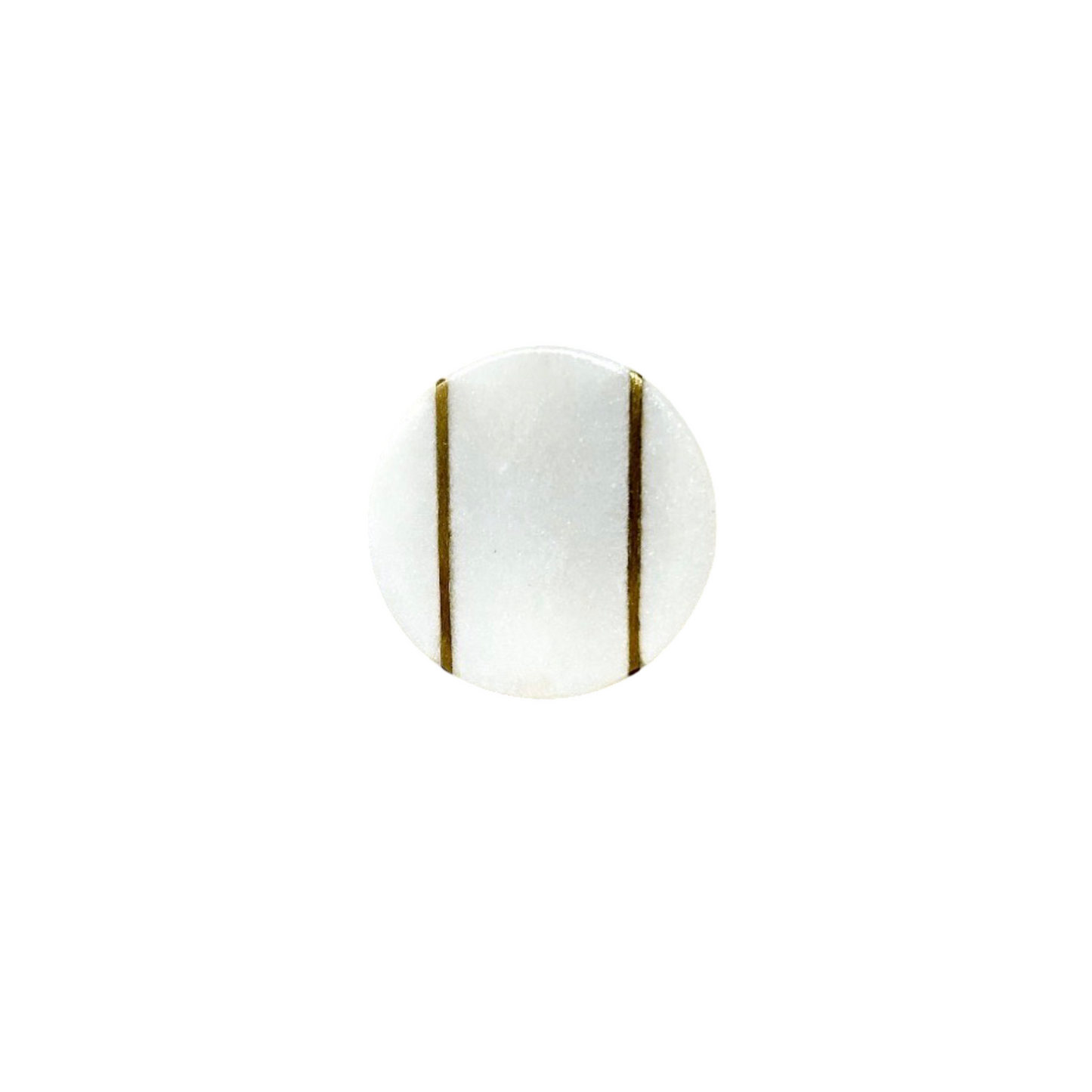 Round Stone and Brass Drawer Knob