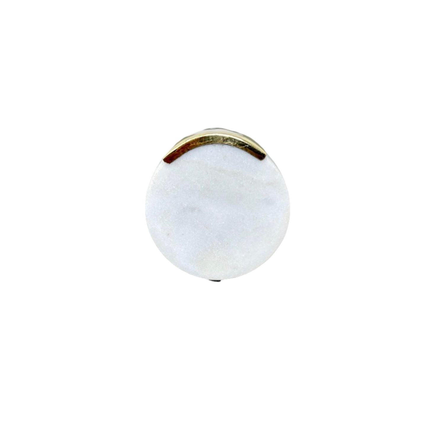 Round Stone and Brass Drawer Knob