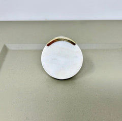 Round Stone and Brass Drawer Knob