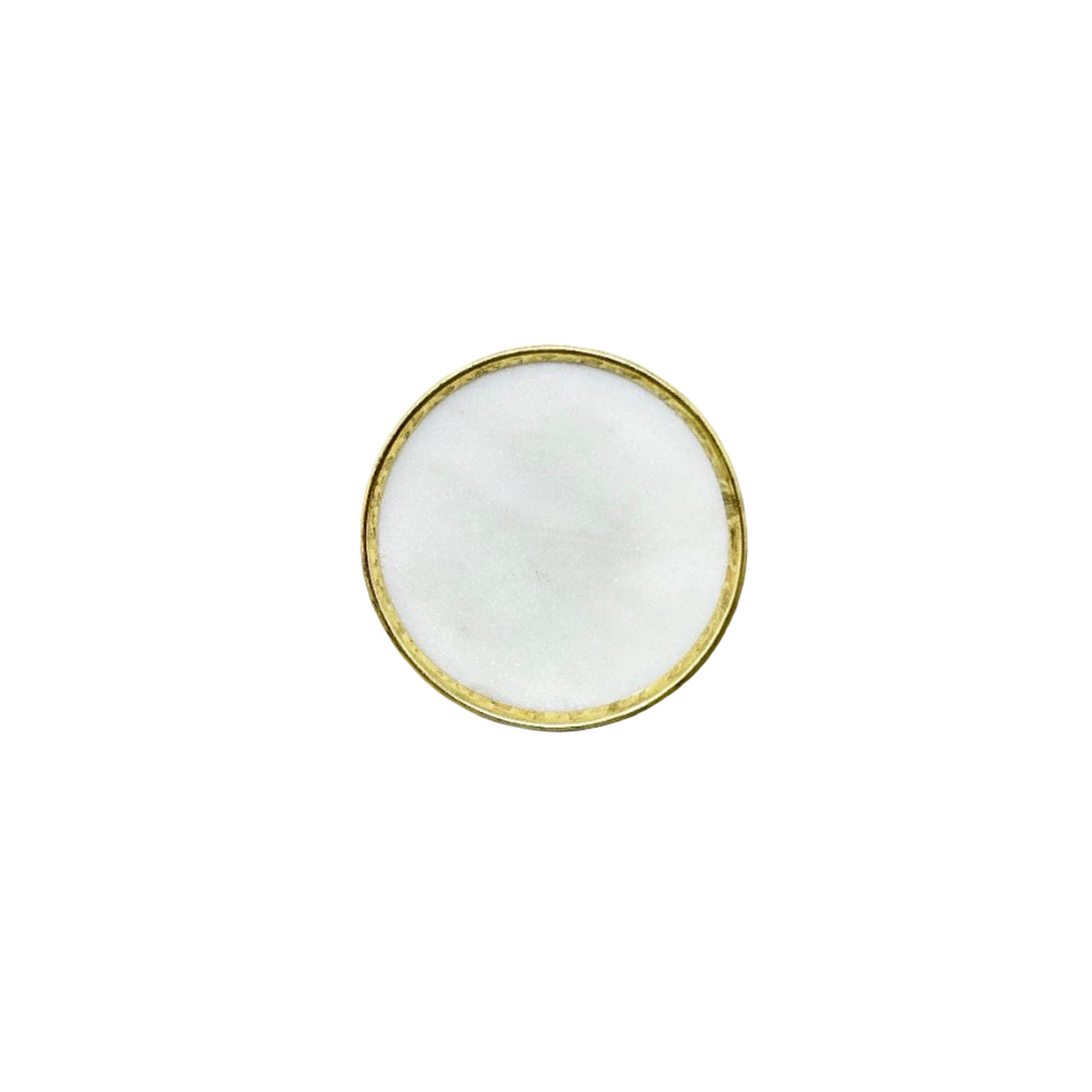 Round Stone and Brass Drawer Knob