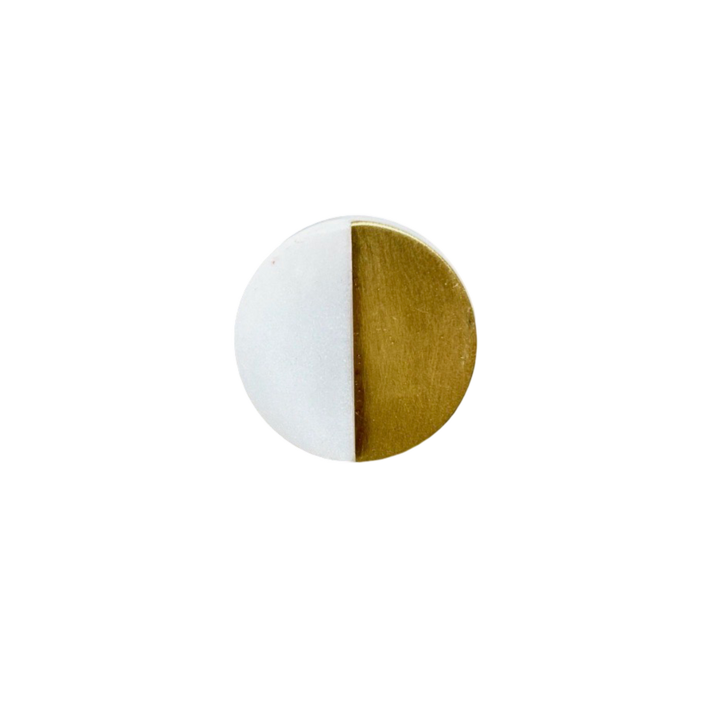 Round Stone and Brass Drawer Knob