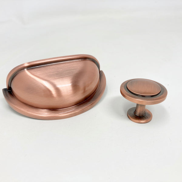 Antique Copper Knob or Cup Handle. Wardrobe, Modern, Furniture Knob, Cabinet Knob, Kitchen Door Knob