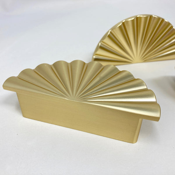 Brushed Gold Art Deco Pull Knob / Cup Handle | Kitchen Replacement Knob, Drawer Knob, Furniture Knob, Cabinet Knob, Kitchen Door Knob