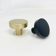 Gold or Black Round Contemporary Knob. Wardrobe, Modern, Furniture Knob, Cabinet Knob, Kitchen Door Knob